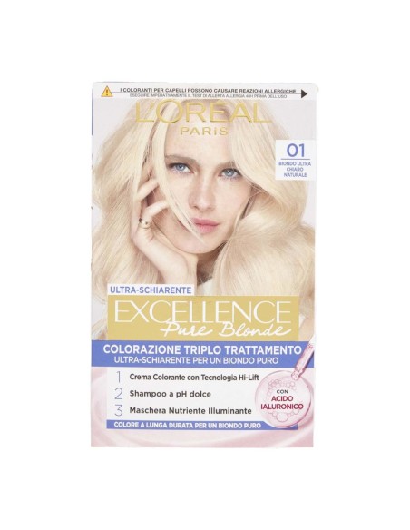 offerta L'Oreal Paris Excellence Pure Blonde Colorazione Permanente Ultra Schiarente 01 Biondo Ultra Chiaro Naturale