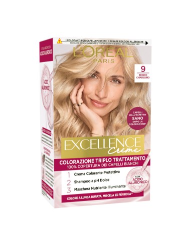 offerta L'Oreal Paris Excellence Creme Colorazione Permanente 9 Biondo Chiarissimo