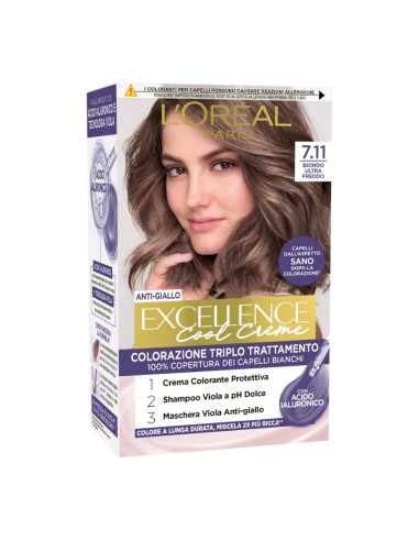 offerta L'Oreal Paris Excellence Cool Creme Colorazione Permanente 7.11 Biondo Ultra Freddo