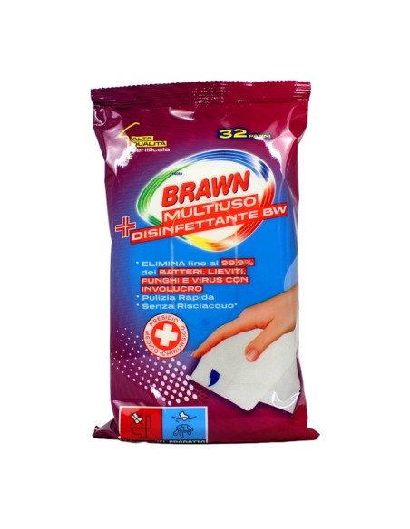 offerta Brawn Salviette Multiuso Disinfettanti Bw per Mani e Superfici 32 Pz