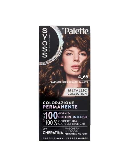 offerta Palette Syoss Colorazione Permanente Metallic Collection 4.65 Castano Cioccolato Ramato
