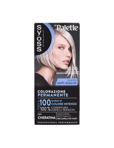 offerta Palette Syoss Colorazione Permanente con Cheratina Anti-Giallo 10.55 Biondo Platino Ultra
