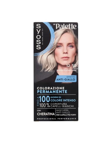 offerta Palette Syoss Colorazione Permanente con Cheratina Anti-Giallo 12.59 Biondo Platino Cool 