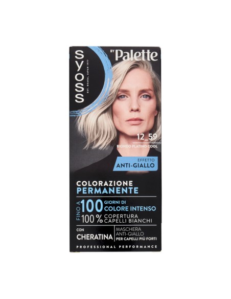 offerta Palette Syoss Colorazione Permanente con Cheratina Anti-Giallo 12.59 Biondo Platino Cool 