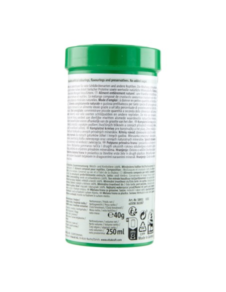 offerta Vitakraft Reptile Nature Cibo per Tartaruga e Rettili Menu Carnivor 250 ml