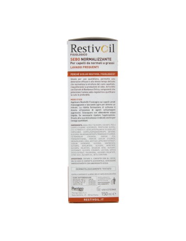 offerta RestivOil Shampoo Fisiologico Sebo Normalizzante per Capelli da Normali a Grassi 150 ml