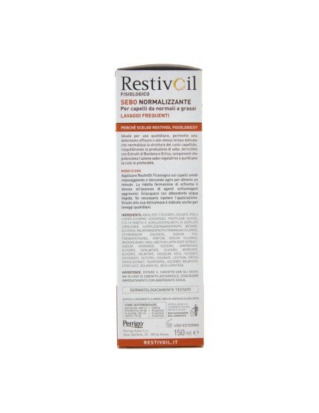 offerta RestivOil Shampoo Fisiologico Sebo Normalizzante per Capelli da Normali a Grassi 150 ml