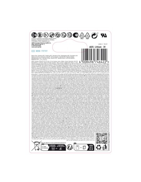 offerta Varta Batteria a Bottone con Litio 3V CR2525 2 Pz
