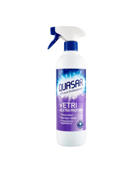 offerta Quasar Spray Vetri con Extra Profumo Efficacia Professionale 580 ml