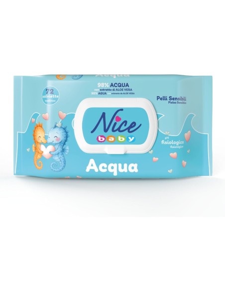 offerta Nice Baby Salviettine Detergenti Umidificate 98% Acqua con Estratto di Aloe Vera
