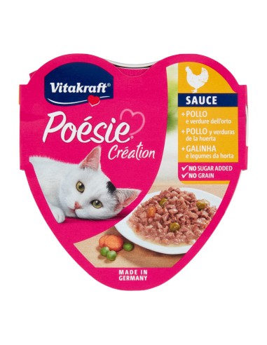 offerta Vitakraft Poésie Création Bocconcini in Salsa con Pollo e Verdure dell'Orto 85 g