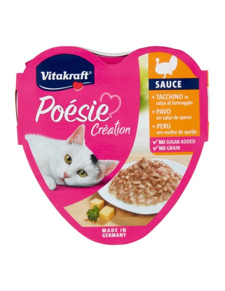 offerta Vitakraft Poésie Création Bocconcini in Salsa con Tacchino e Salsa al Formaggio 85 g