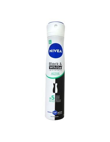 offerta Nivea Deodorante Spray Black & White Invisible Active + Antibacterial 200 ml