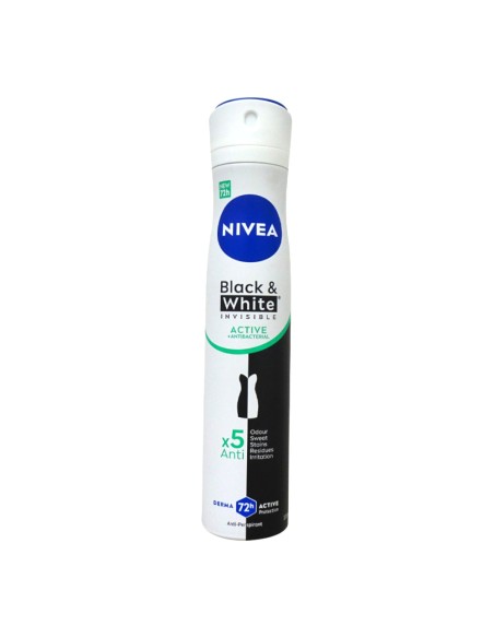 offerta Nivea Deodorante Spray Black & White Invisible Active + Antibacterial 200 ml