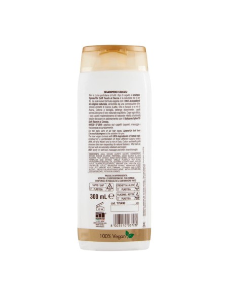 offerta Splend'Or Shampoo Cocco Soft Touch Vitalità Naturale per Tutti i Tipi di Capelli 300 ml