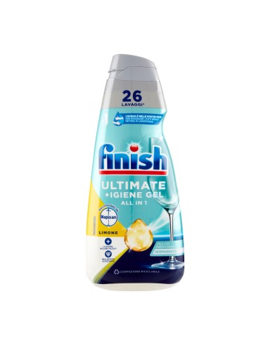 offerta Finish Ultimate + Igiene Gel Detergente Lavastoviglie All In 1 Limone 26 Lavaggi 560 ml