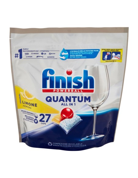 offerta Finish Powerball Quantum All In 1 Limone Detergente Lavastoviglie 27 Tabs