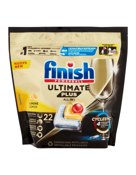 offerta Finish Powerball Ultimate Plus All In 1 Limone Pastiglia Detergente Lavastoviglie 22 Tabs