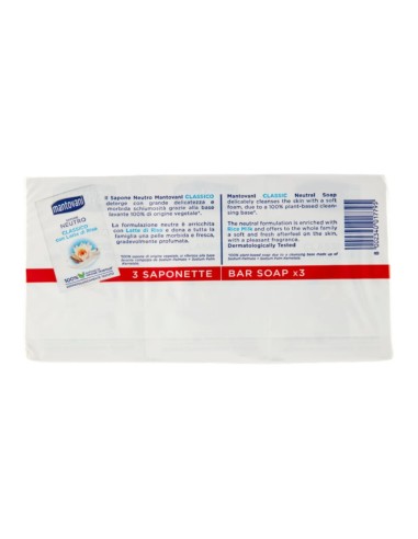 offerta Mantovani Sapone Solido Neutro Classico con Latte di Riso 3x90 g