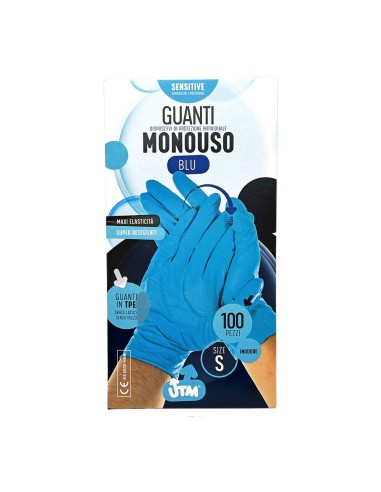offerta Utm Guanti Monouso in Tpe Colore Blu
