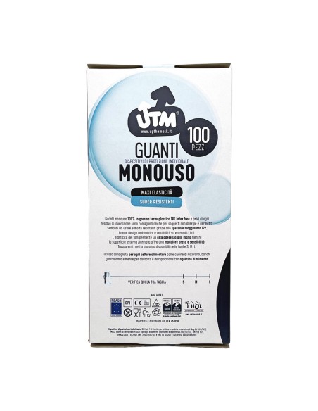offerta Utm Guanti Monouso in Tpe Colore Blu