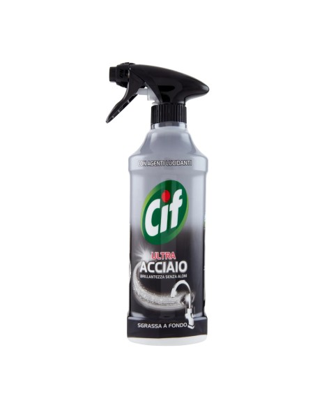 offerta Cif Ultra Acciaio Spray Sgrassatore Brillantezza Senza Aloni 500 ml