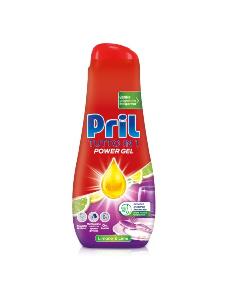 offerta Pril Tutto in 1 Power Gel Lavastoviglie Fragranza Limone e Lime 35 Lavaggi 630 ml
