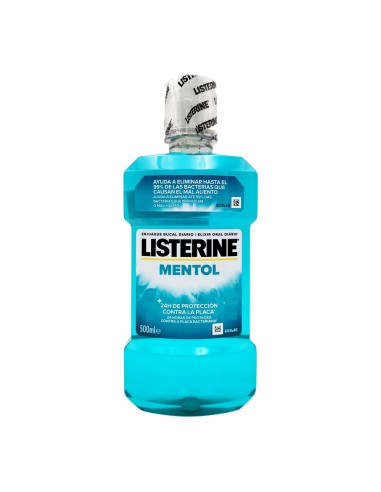 offerta Listerine Collutorio Mentol 24H di Protezione Contro la Placca 500 ml