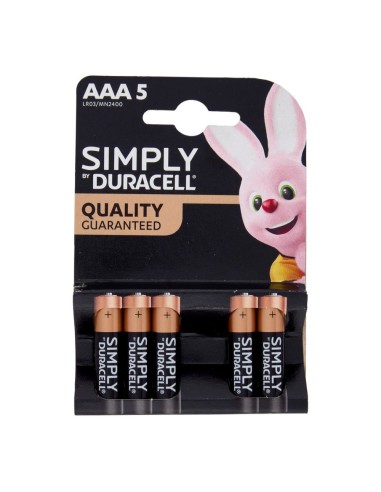 offerta Duracell Simply Batterie Alcaline AAA Mini Stilo 1,5 V 5 Pz