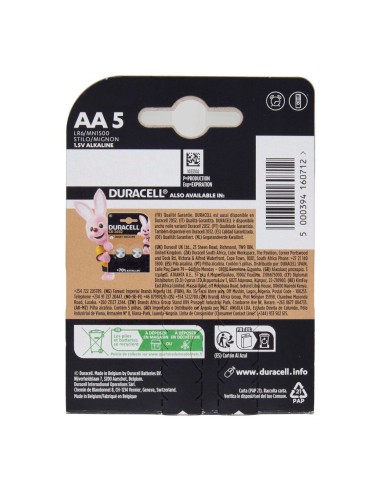 offerta Duracell Simply Batterie Alcaline AA Stilo 1,5 V 5 Pz