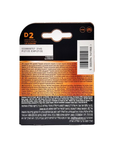 offerta Duracell Plus Batterie D2 Alcaline 1,5 V 2 Pz