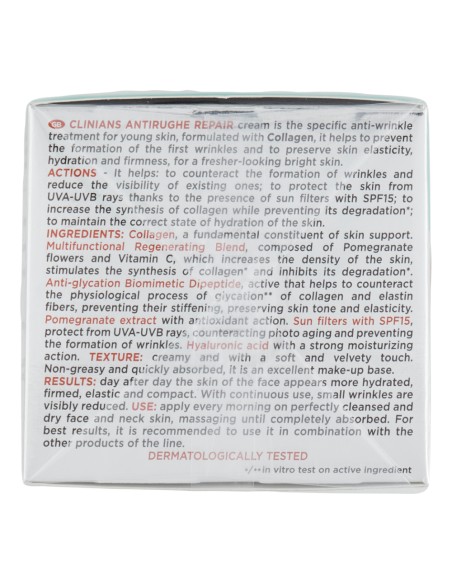 offerta Clinians Antirughe Repair Crema Viso Trattamento Rassodante SPF 15 50 ml