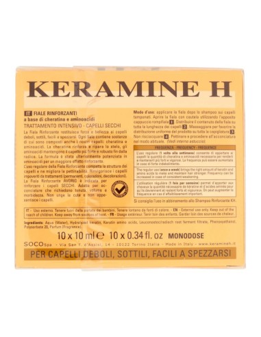 offerta Keramine H Fiale Rinforzanti Trattamento Intensivo per Capelli Secchi 10 Pz