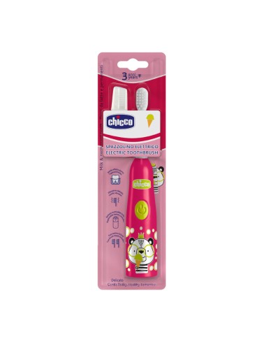 offerta Chicco Spazzolino Elettrico Orso Bambini 3 Anni Setole Effetto Piuma Colore Rosso