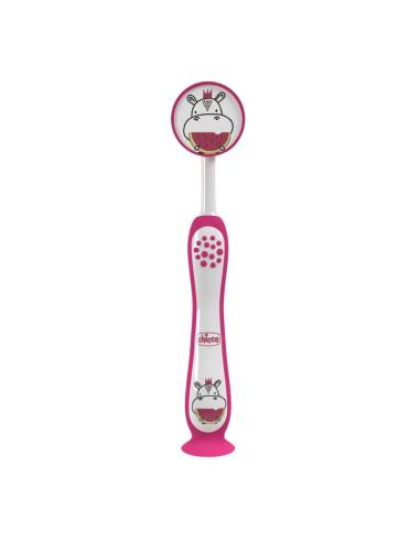 offerta Chicco Spazzolino Bambina 3-6 Anni con Copritestina Hippo Colore Rosso