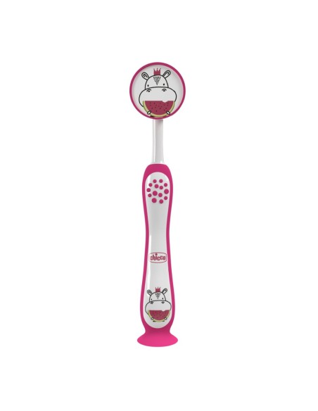 offerta Chicco Spazzolino Bambina 3-6 Anni con Copritestina Hippo Colore Rosso
