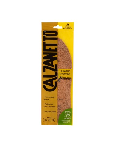 offerta Calzanetto Proplanet Soletta Nature Sughero e Cotone Misura Universale dal 24 al 46