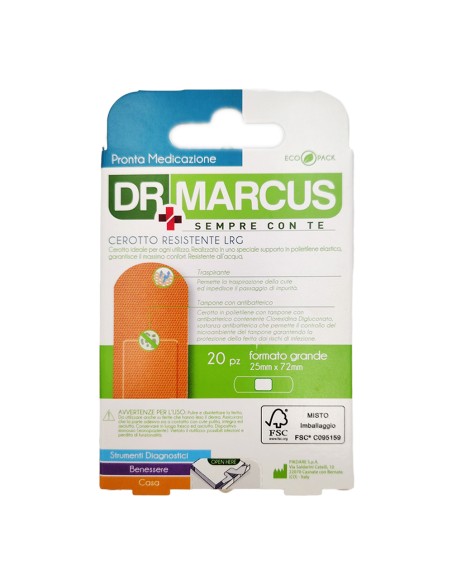 offerta Dr Marcus Pronta Medicazione Cerotto Resistente Formato Grande 20 Pz