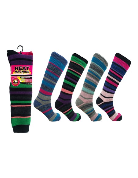 offerta Heat Machine Calzini Termici Lunghi Motivo a Righe