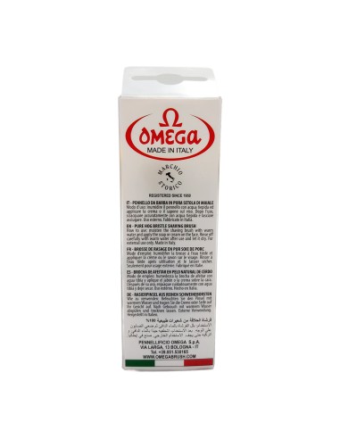 offerta Omega Pennello da Barba 10019 Pura Setola di Maiale Manico Fondo Trasparente 1 Pz