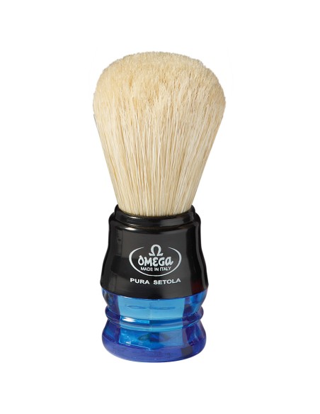 offerta Omega Pennello da Barba 10077 Pura Setola di Maiale Fondo Trasparente Colorato 1 Pz