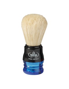 Omega Pennello da Barba 10777 Pura Setola Sterilizzata Fondo Trasparente Colorato 1 Pz