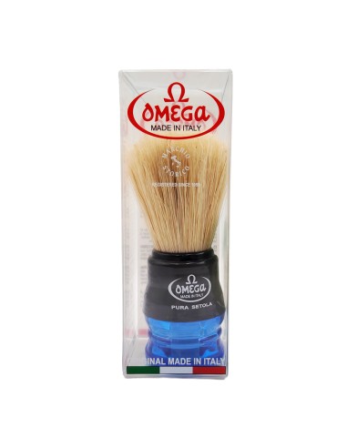 offerta Omega Pennello da Barba 10777 Pura Setola Sterilizzata Fondo Trasparente Colorato 1 Pz