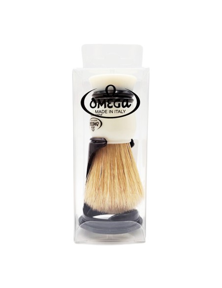 offerta Omega Pennello da Barba 80067 Pura Setola di Maiale Manico Beige con Supporto 1 Pz