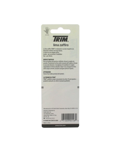 offerta Trim Nail Care Lima Zaffiro per Unghie Mani Doppia Grana 1 Pz