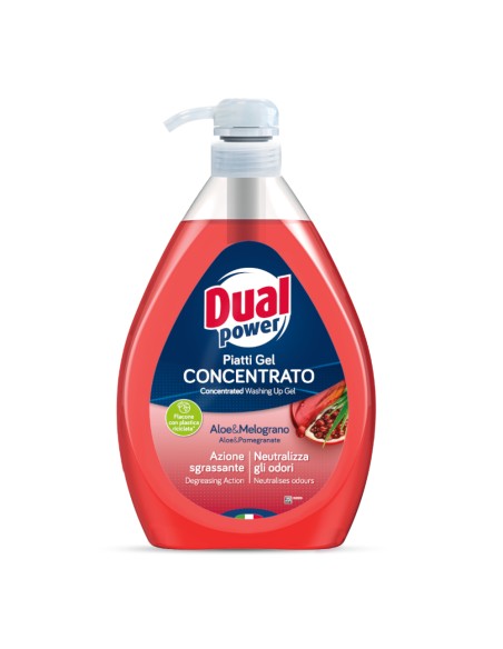 offerta Dual Power Detersivo Piatti Gel Concentrato Aloe e Melograno Azione Sgrassante 1000 ml