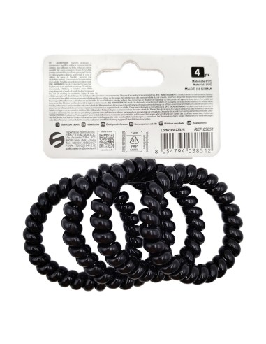 offerta Setablu Elastici per Capelli a Spirale in Plastica Colore Nero 4 Pz