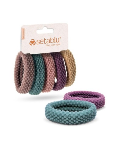 offerta Setablu Elastici per Capelli Morbidi Quadratini Colori Assortiti 5 Pz