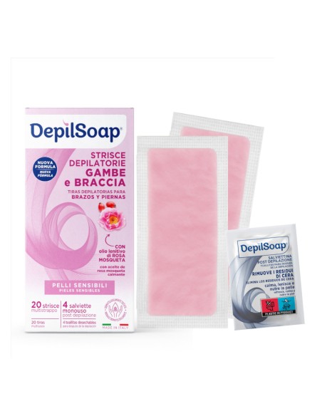 offerta Depilsoap Strisce Depilatorie Gambe e Braccia Pelli Sensibili 20 Pz