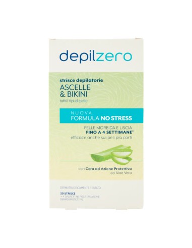 offerta Depilzero Strisce Depilatorie Ascelle & Bikini Nuova Formula No Stress 20 Pz
